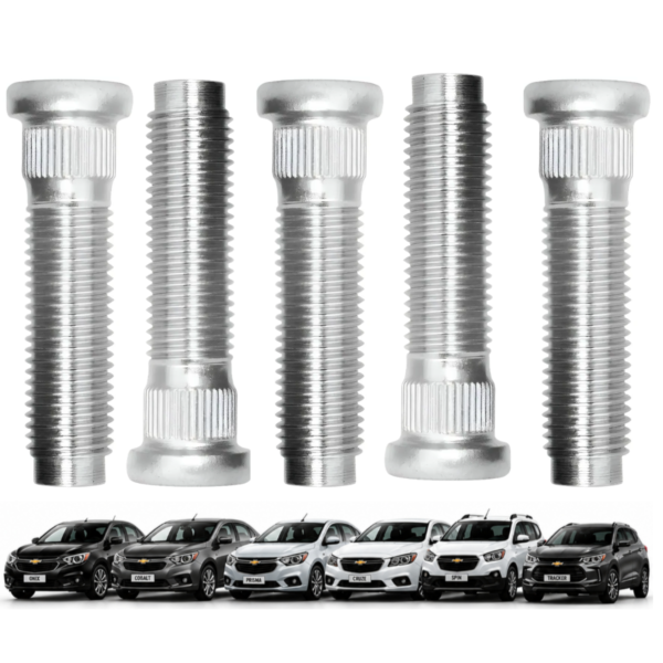 kit C/ 16 Parafusos Prisioneiro Cubo Roda S10 Onix Colbat Cruze 55,5mm